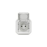 Prise électrique étanche plexo 2p + t f / b blanc encastrable à griffe legrand Prise électrique étanche plexo 2p + t f / b blanc encastrable à griffe legrand