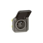 Prise de courant avec volet plexo composable - anthracite legrand leg070047