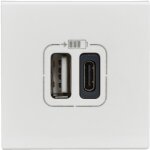 Prise double usb type - a + type - c mosaic 3a 2 modules - blanc - legrand