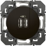 Legrand - prise double usb dooxie type - a 3a - finition noir Legrand - prise double usb dooxie type - a 3a - finition noir