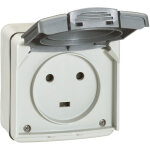 Legrand - prise saillle etanche plexo 20a 2p + t ip55 ik08 'a volet 90x90 gris