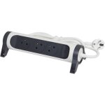 Rallonge multiprise avec bloc rotatif de 3 prises 2p + t surface , interrupteur et cordon longueur 1, ...
