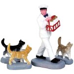 Lemax figurine de laitier avec 3 chats 7, 1 cm