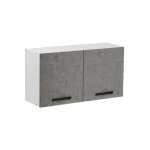 L�ment mural sur hotte gris ciment 2 portes cuisine cm 90x32xh49