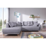 Bobochic - lena - canap� d'angle gauche convertible - 5 places - gris clair - style scandinave