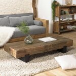 Macabane - mathis - table basse marron rectangulaire poutres bois massif Macabane - mathis - table basse marron rectangulaire poutres bois massif