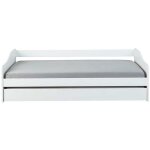 Vente - unique - lit banquette 90x190 cm avec tiroir en pin blanc - chambery