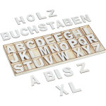 Lettre en bois, lot de 104, a  z, hauteur : 5 cm, alphabet pour dcorer ou bricoler, blanche - relaxdays ...