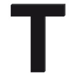 Lettre dcorative plexiglass noir. - t - 10 cm