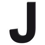 Lettre dcorative plexiglass noir. - j - 25 cm