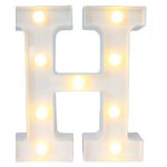 Lettre h luminosa avec les droites batteria decorations pour casa dim. 22 cm