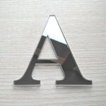 Lettre miroir argent dcorative plexiglass. - a - 15 cm