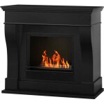 Levante - chemin�e bio�thanol au sol chemin�e washington noir l111 x p43 x h99