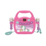Enceinte bluetooth licorne - effets lumineux, micros et batterie rechargeable - lexibook