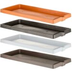 Soucoupe jardini�re rectangle 'legno' en plastique - l 93 x l 36 - gris anthracite - livraison gratuite ...