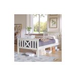 Lit d'ado simple en bois compos� d'un cadre de lit avec sommier � lattes et t�te de lit - 90 x 200 cm, ...