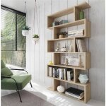 Dmora - librairie dfomme, bibliothque haute double face, tagre de sparation avec 5 tagres, tagre ...
