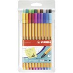 Stabilo point 88 8820 stylo feutre fin jaune, orange, rouge, rouge fonc, rose, violet, lilas, bleu, ...