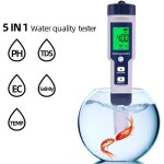 Testeur de qualité de l'eau 5 en 1 compteur numérique analyseur de qualité de l'eau détecteur ph / tds ... Testeur de qualité de l'eau 5 en 1 compteur numérique analyseur de qualité de l'eau détecteur ph / tds ...
