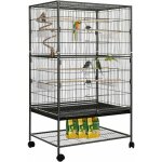 Liferun - grande cage oiseaux, cage oiseaux en m�tal avec roulettes, voli�re pour oiseaux avec corde ...