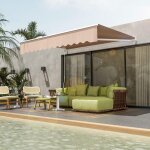 Liferun store banne manuel auvent manuel � bras articul�s 250 x 200 cm protection solaire imperm�able ...