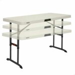Lifetime table pliante cr�me hauteur r�glable 4 personnes