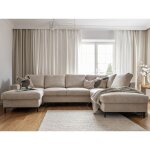 Bestmobilier - lilly - canap panoramique d'angle droit - 7 places - convertible avec coffre - en velours ...