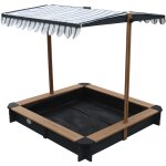 Lily bac  sable enfant en anthracite / marron - 118 x 118 cm bac  sable pour enfants en bois fsc avec ...