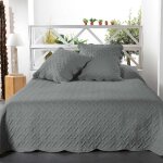 Linder - boutis contemporain gris anthracite - 230x250cm - gris anthracite