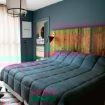 Linder - dessus de lit matelass� 'sirocco' - 250x260cm - bleu marine