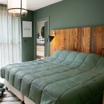 Linder - dessus de lit matelass� 'sirocco' - 250x260cm - vert sauge