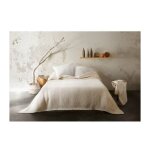 Linder - jet de lit lger en nid d'abeille - 240 x 250 cm - ecru