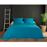 Linder - jet� de lit turquoise capitonn� style boutis - 230x250cm - turquoise