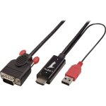 Cble adaptateur lindy hdmi / vga fiche mle hdmi - a, fiche mle vga 15 ples 3. 00 m noir 41457 cble ...