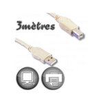 Cable usb 2. 0 a male / type b male 3m