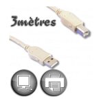 Cable usb 2. 0 a male / type b male 3m
