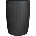 Linetto high 54. pot haut / pot de fleurs / pot de plantes. rond. en plastique couleur : stony black. ...