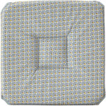 Le linge de jules - galette de chaise anti - taches  rabats paon gris