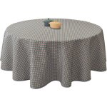 Le linge de jules - nappe anti - taches paon anthracite - ronde 160 cm