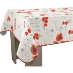 Le linge de jules - nappe anti - taches poppies rouge - carr�e 150 x 150 cm