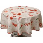 Nappe anti - taches poppies rouge - ovale 150 x 240 cm