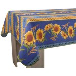 Le linge de jules - nappe anti - taches tournesol bleu - carr�e 150 x 150 cm