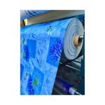 Nappe bulgomme imprime provenale - au mtre - 300 x 140 cm - bleu