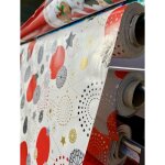 Nappe toile cir�e de no�l ?nova star - au m�tre - 350 x 140 cm - blanc