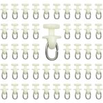 Linghhang ? lot de 100 crochets pour tringle � rideaux en plastique blanc ? longueur 26 mm ? pour glissement ...