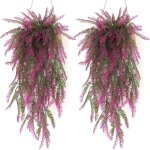 Linghhang - 2 pi�ces , mauve , foug�re artificielle plante fausse plantes deco plante artificielle exterieur ...