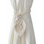 Linghhang - lot de 2 supports de cravate pour rideaux boh�miens faits � la main - en coton tiss� � la ...