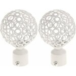 Linghhang - 2pcs embout tringle � rideaux 28mm blanc, paire embout de tringle � rideau draperie rail ...