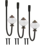 Linghhang - lot de 3 pat�re antique, pat�re, crochet � chapeau, crochet en fer avec t�te en c�ramique ...