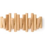 Linghhang - 37, 5x16, x4 cm piquet 5 crochet mural 5 crochets, bois naturel